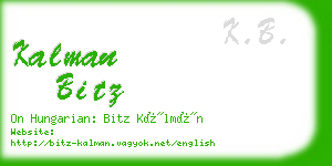 kalman bitz business card